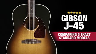 How Different Can 5 Gibson J45s Sound — Comparison Video [upl. by Aihsit480]