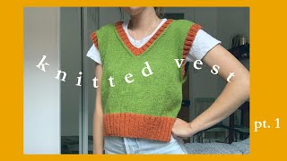 knit vest tutorial 🧡 pt 1 step by step [upl. by Ybanrab]