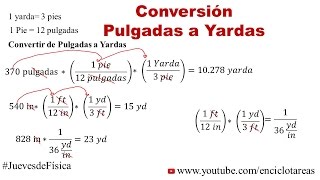 Convertir de Pulgadas a Yardas in a yd [upl. by Isleen447]