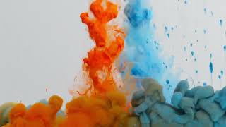 Over a white background two streams of orange and blue smoke flow continuously creating mesmerizing [upl. by Merlina110]