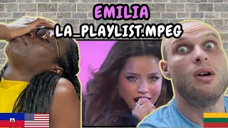 REACTION TO Emilia  LaPlaylistmpeg Live at Premios Juventud 2024  FIRST TIME WATCHING [upl. by Dickey495]