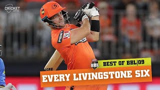 Into the stands All of Liam Livingstones maximums  KFC BBL09 [upl. by Greenleaf537]