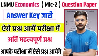 LNMU ECONOMICS BA SECOND SEMESTER QUESTION PAPER SOLVED 2024  LNMU Economics mic2 answer key 2024 [upl. by Yarased]