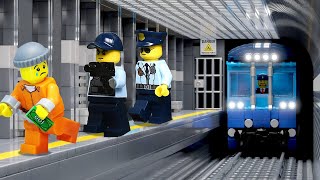 HighSpeed Police Chase with Escaped Prisoners LEGO Metro [upl. by Ahsimak471]