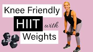 45 min NO REPEATS all standing HIIT with Weights  Knee Friendly Workout [upl. by Lail]