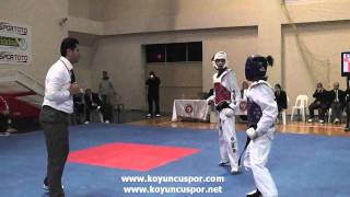 44kg Final Fatma Saridogan vs Busra Baycanlar Turkish Junior Taekwondo Championships 2012 [upl. by Danaher]