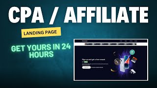 Get Your CPA Marketing Landing Page Created in 24 Hours or Less Affiliate landing page [upl. by Niven]