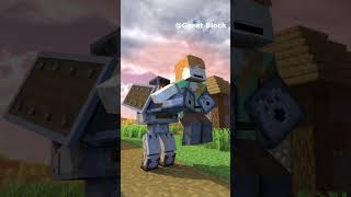 Super Golem fight Warden to save the village minecraft animation minecraftanimation [upl. by Analos]