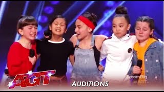 GForce Tiny Cute Girl Group Have BIG Dreams  Americas Got Talent 2019 [upl. by Yelrehs]