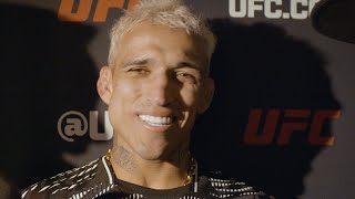 CHARLES OLIVEIRA FIRST REACTION AFTER FIGHT OF THE NIGHT WITH MICHAEL CHANDLER AT UFC 309 [upl. by Zaria]