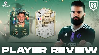 POLITANO 88 WINTER WILDCARD SBC E ZIDANE 94 ICON MID  FIFA 23 PLAYERS REVIEW [upl. by Airahcaz]