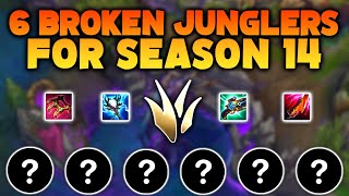 5 Really Broken Junglers for Season 14 that you should ABUSE to get Diamond [upl. by Anircam]