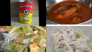 Canned Sardine Curry Malaysian Indian Style Side dish Avarakkai perattal and Cucumber Raita [upl. by Fair]