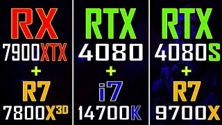 RTX 4080  RYZEN 7 9700X vs RX 7900XTX  RYZEN 7 7800X3D vs RTX 4080 Super  INTEL i7 14700K [upl. by Pahl]