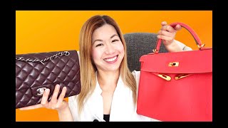 STYLING HERMES AND CHANEL BAGS  HERMES KELLY 32 amp CHANEL CLASSIC FLAP  IDYL COLLABORATION [upl. by Nallak]