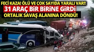 İnegölde Zincirleme Trafik Kazası 31 Araç Birbirine Girdi 1 Ölü 15 Yaralı [upl. by Adnaloy]