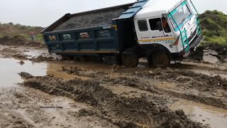 Indian Heavy Duty Big Trucks On Dangerous Mud Road  Never Ever Seen Before [upl. by Barbara910]