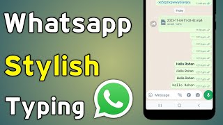 Whatsapp Stylish Typing Kaise Kare  Whatsapp Italic Font  Whatsapp Me Stylish Kaise Likhe [upl. by Yank]