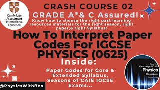 CIAE IGCSE Physics 0625 How To Interpret Paper Codes [upl. by Darsie]