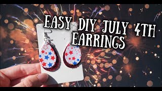 DIY July 4th Earrings  Faux Leather Earring Tutorial  Silhouette Cameo 4  Easy Craft Tutorial [upl. by Christan926]