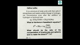 pH Buffer Handerson Hasselbeck equation osmosis biology [upl. by Tim512]