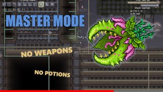 Terraria Master Mode  Plantera NO WEAPONS  no potions [upl. by Zebada]