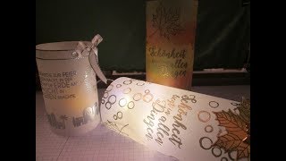 Weihnachtliches Windlicht in Embossing Technik [upl. by Oiceladni658]