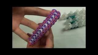 OLD Lesson 15 quotZippy Chain Braceletquot made with Rainbow Loom® Kit [upl. by Elleinahc995]