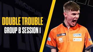 HUGE NAMES IN GROUP B 🔥  Darts  Series 8 Double Trouble  Group B Session 1 [upl. by Eleirbag648]