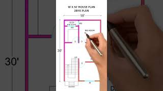 Building an 18x30 HOUSE PLAN for 2BHK [upl. by Adnarym]