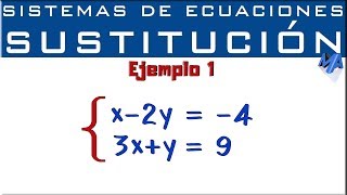 Sistemas de ecuaciones lineales 2x2  Método de Sustitución  Ejemplo 1 [upl. by Bomke]