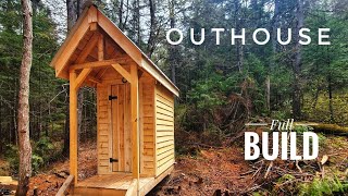 Outhouse Full Build  Start to Finish  Dovetail Log Cabin [upl. by Siol]