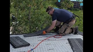 Starting Shingling an Asphalt Roof [upl. by Sufur]