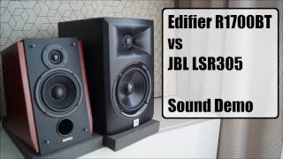 Edifier R1700BT vs JBL LSR305  Sound Demo [upl. by Allesor]