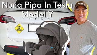 Nuna Pipa Lite RX Infant Car Seat amp RELX base Review  Installing In A Tesla Model Y [upl. by Corley]