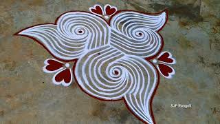 Deepavali special Rangoli 🌺 simple method kolam 🌺 easy muggulu [upl. by Lledniw]