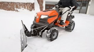 Husqvarna tractors  how to attach snow blade [upl. by Atteuqaj]