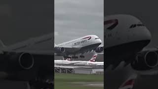 Go Around British Airways A380 aborted landing [upl. by Tobie]