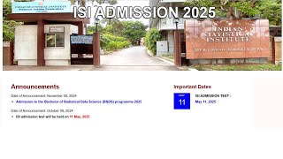 ISI BSDS  Admission 2025 Eligibility  Selection amp Tips to Apply [upl. by Donatelli757]