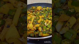 Potato Ladies Finger Stir Fry  Aloo Bhindi Stir Fry Recipe  Okra Recipe shortsfeed cooking [upl. by Meli942]