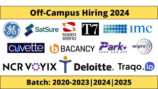 Park Wipro GE Hiring  OFF Campus Drive for 2024 2023 2022 Batch  Latest Hiring jobs hiring [upl. by Arahc]