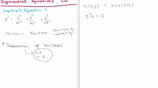 Differential Equations 20  Introduction to Laplaces Equation [upl. by Niwred]