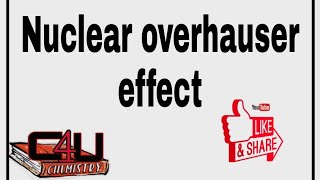 Nuclear overhauser effect spectroscopychemistry [upl. by Castra830]