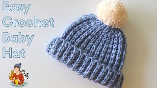 Crochet Beginner Friendly Baby Hat  Beanie [upl. by Kurr509]