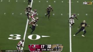 Baker Mayfield Throws Interception to Paulson Adebo  Buccaneers vs Saints [upl. by Stearne]