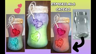 Como Esmerilar Frascos de Vidrio  Técnica casera DIY  How to Grind Glass Jars  DIY [upl. by Narod141]