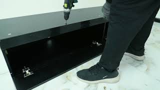 how to assemble floating tv stand with LED [upl. by Washington851]