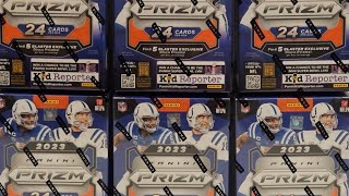 TBB CREW ELITE  2023 PANINI PRIZM FOOTBALL PYT  RT BLASTER BOX BREAK  DISCO amp MEMORABILIA CARDS [upl. by Nelleus]