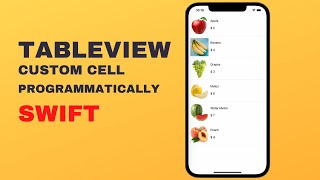 UITableView in Swift programmatically with Custom Cell for beginners [upl. by Akcired]