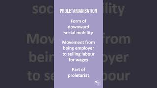 Proletarianisation  60 Second Sociology [upl. by Airtina]